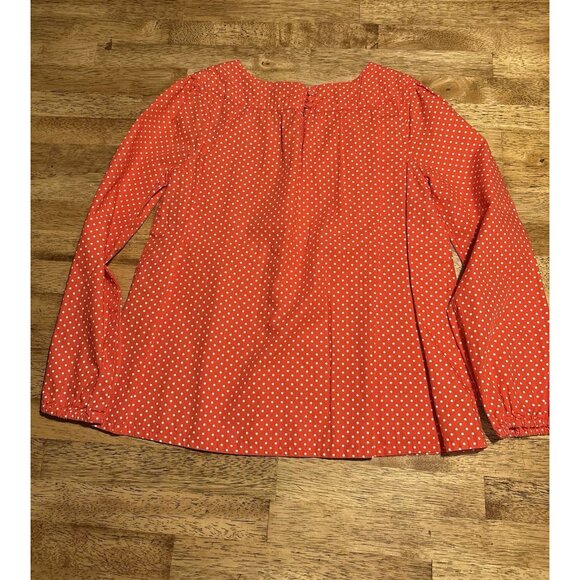 CREWCUTS Square Neck Polka Dot Long Sleeve Red Shirt Top Preppy Classic Size 10 - Picture 6 of 6